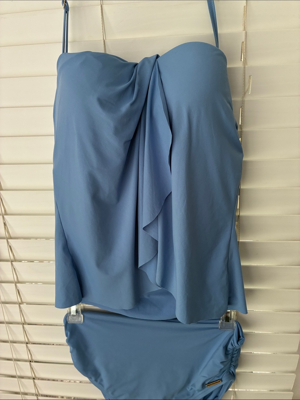 Vince Camuto Draped Swimsuit Set Tankini SZ S Blue - Picture 2 of 9